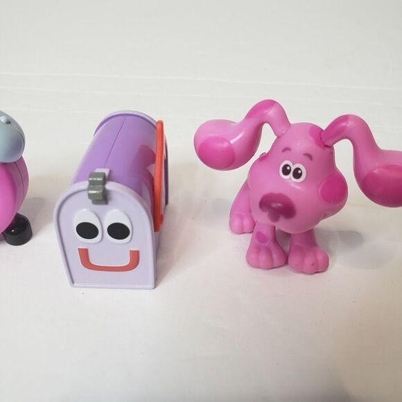 Lot of 4 Nickelodeon Blues Clues Figures Birthday Cake Toppers Mini Toys Magenta - Picture 3 of 9
